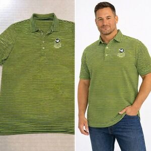 RLX Ralph Lauren Mens XL Golf Polo Shirt Lime Green Black Stripe Provo Golf Club